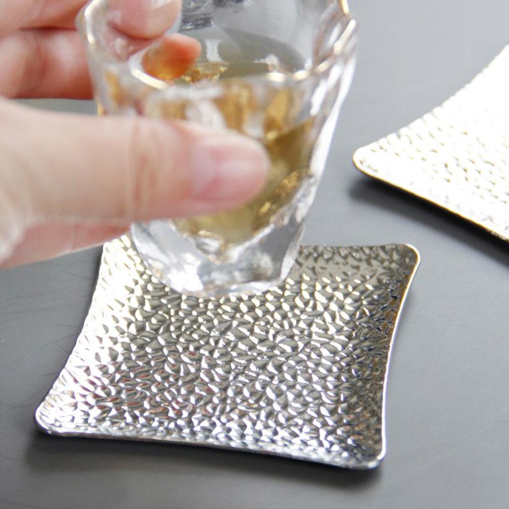 Đế Lót Ly Bằng Kim Loại Hình Vuông 7.6cm Tiện Dụng