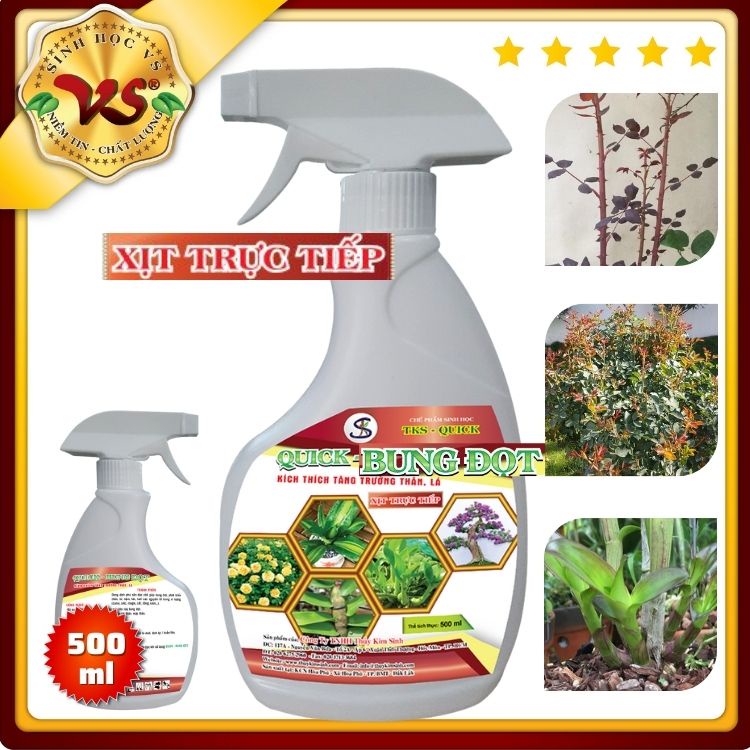 Phân Bón Hữu Cơ Pha Sẵn Kích BUNG ĐỌT Xịt Trực Tiếp: Bung Chồi, Đẻ Nhánh, Mập Ngọn TKS-Quick 500ml