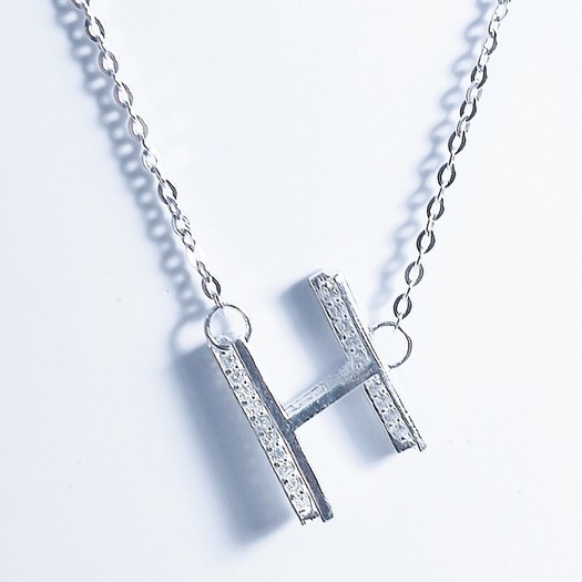 Dây chuyền bạc ta chữ H đính đá_van jw