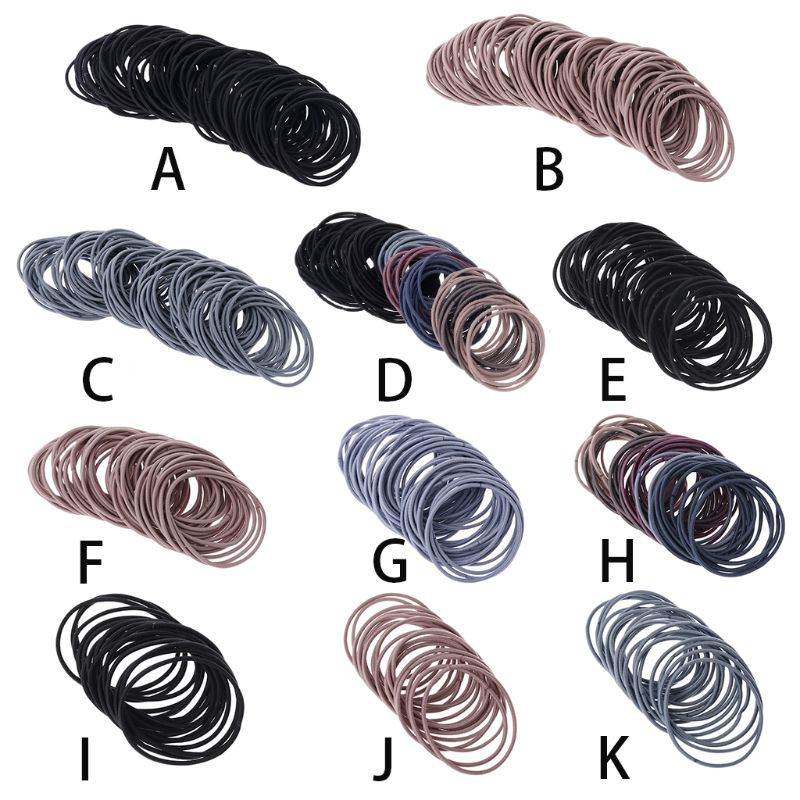 Set 20 / 50 / 100 Dây Chun Buộc Tóc 5cm Phong Cách Hàn Quốc Dành Cho Nữ