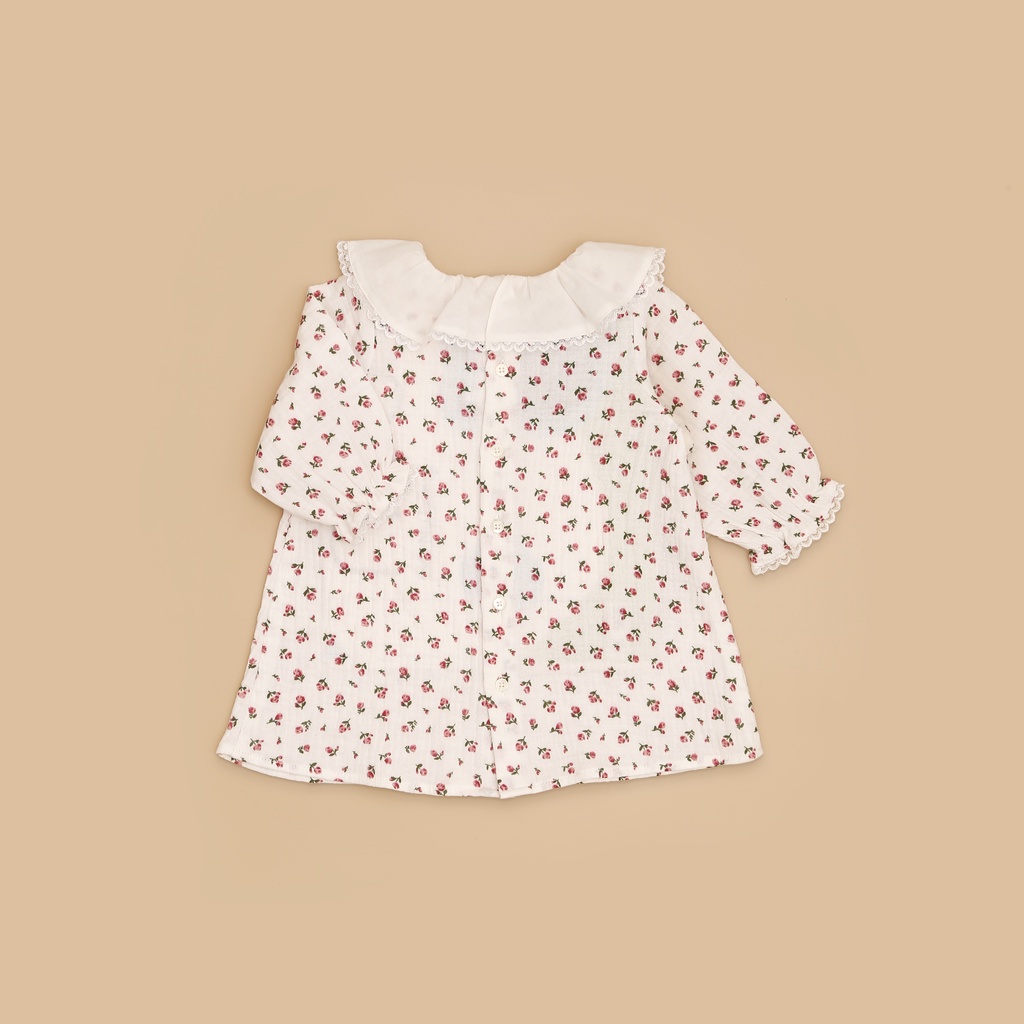 Set bộ body cộc mũ áo họa tiết lá xanh nous cho bé gái  - chất liệu nu petit (size từ 3 đến 18 tháng)