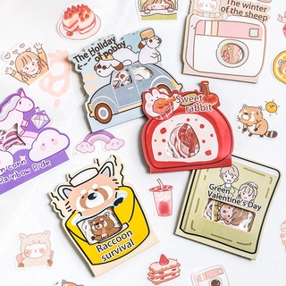 Gói 30 nhãn dán nhựa PET sticker hoạt hình trang trí điện thoại ST242