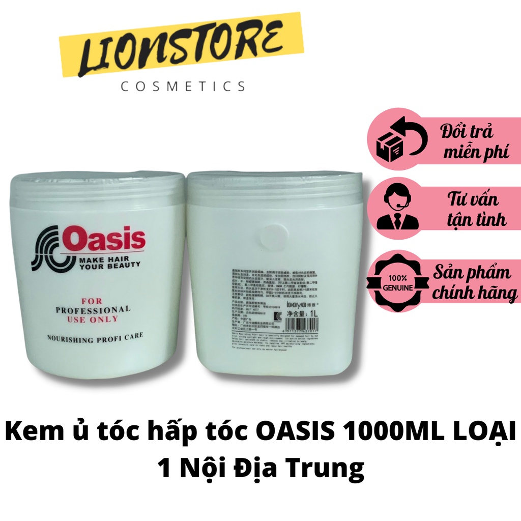 [Mã COSDAY giảm 50k đơn 250k] Kem hấp tóc ủ tóc OASIS 1000ML đặc như sáp - Xả tóc mềm mượt Loại 1|Không bết, rụng tóc