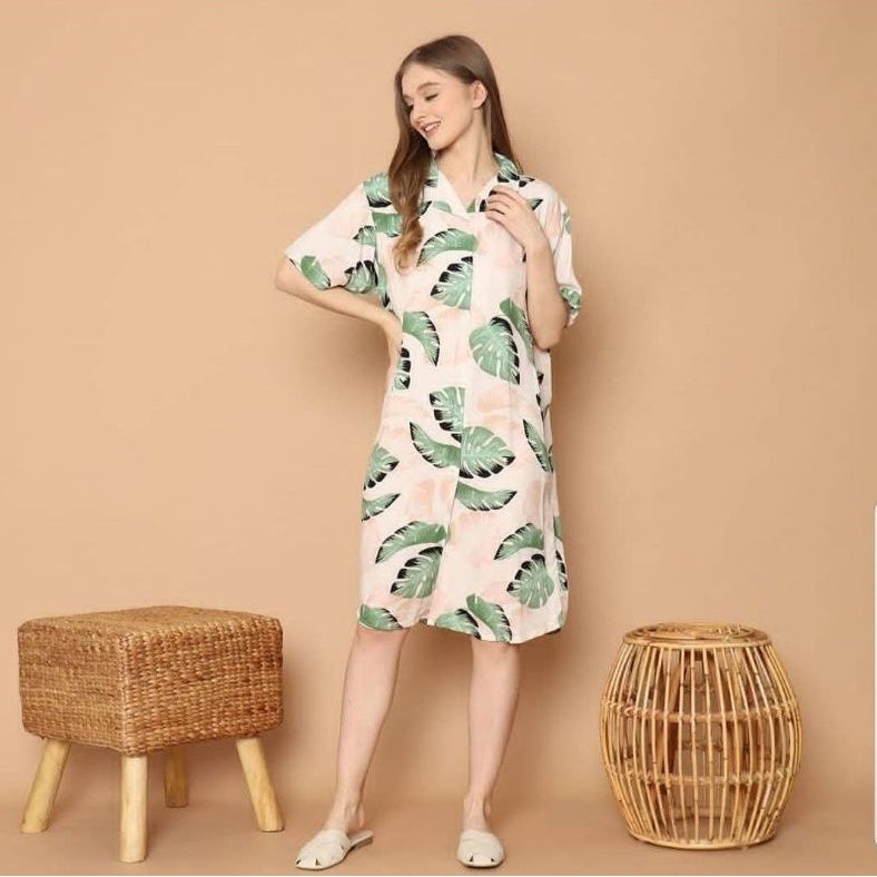Ds Đầm Cotton Rayon Mặc Ở Nhà Cài Nút Trước Cho Phụ Nữ Tuổi Teen / Mẹ Đang Cho Con Bú