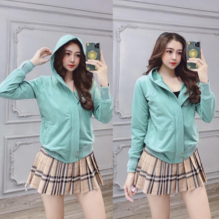 Áo Khoác Thun Cotton Nữ Cao Cấp Form Dài Nẹp Khóa Kéo Thời Trang mẫu Mới 2020_Hàng Có sẵn | BigBuy360 - bigbuy360.vn