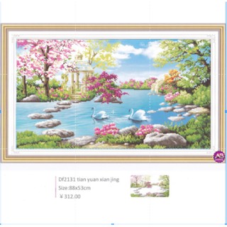 Tranh Đính Đá ABC 3D Cảnh Đẹp Thiên Đường DF2131 (KHÁCH TỰ ĐÍNH) KT:88X53CM
