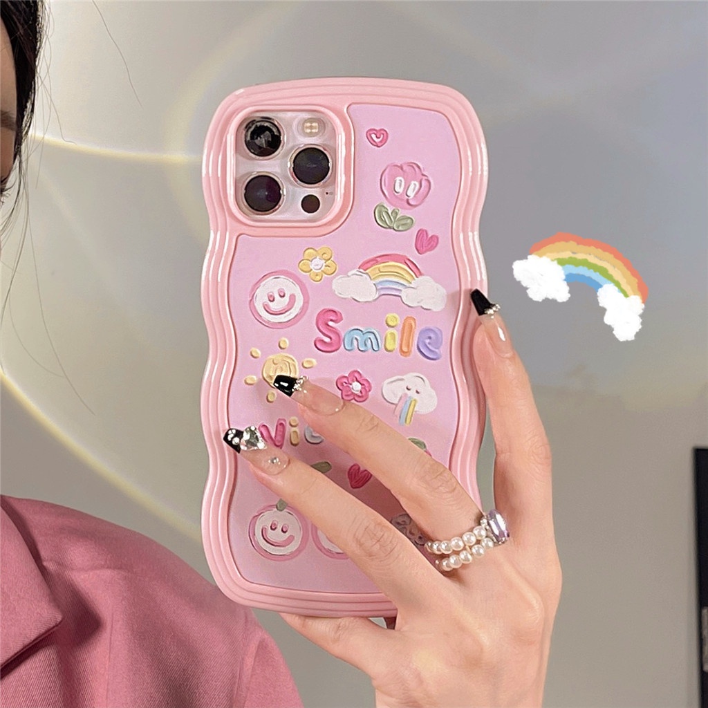 Ốp Điện Thoại Họa Tiết Cô Gái Cầu Vồng Dễ Thương Cho iPhone 13 12 11 X Xr Xs Pro Max SNSL9