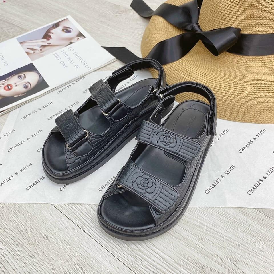 Giày Sandal Nữ - Sandal Nữ Chanel Họa tiết Hoa Hồng Thiết Kế Hiện Đại Trẻ Trung Năng Động Cho Các Nàng Tự Tin Sải Bước