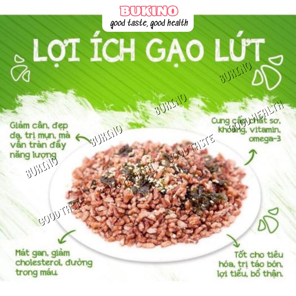 Thanh cơm gạo lứt ngũ cốc chà bông BUKINO hộp 300gr, thanh gạo lứt giảm cân ngon rẻ Hà Nội, ship hỏa tốc