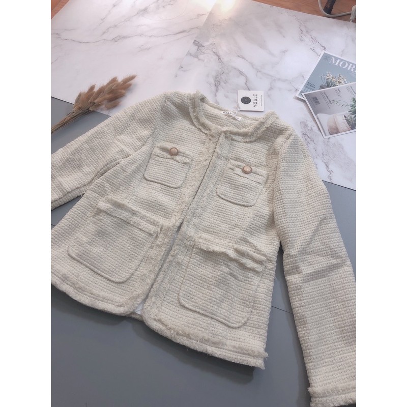 áo dạ tweed 4 túi hàng QC Loại 1 YOULI (sẵn) | BigBuy360 - bigbuy360.vn