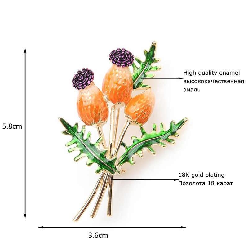 Ghim Cài Áo Hình Hoa Tulip Bằng Kim Loại Tráng Men Cho Nữ