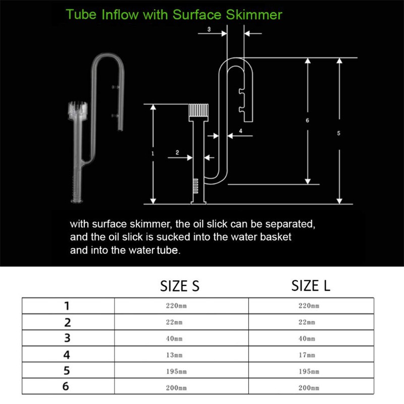 COLO  skimmer Glass lily pipe spin surface inflow outflow 13/17mm aquarium water plant tank filter  Fish Tank Filter