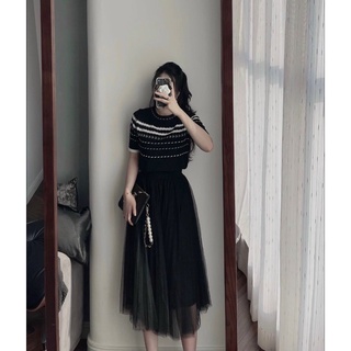 Áo Len mongtoghi kẻ cổ tròn ( hàng Quảng Châu )
