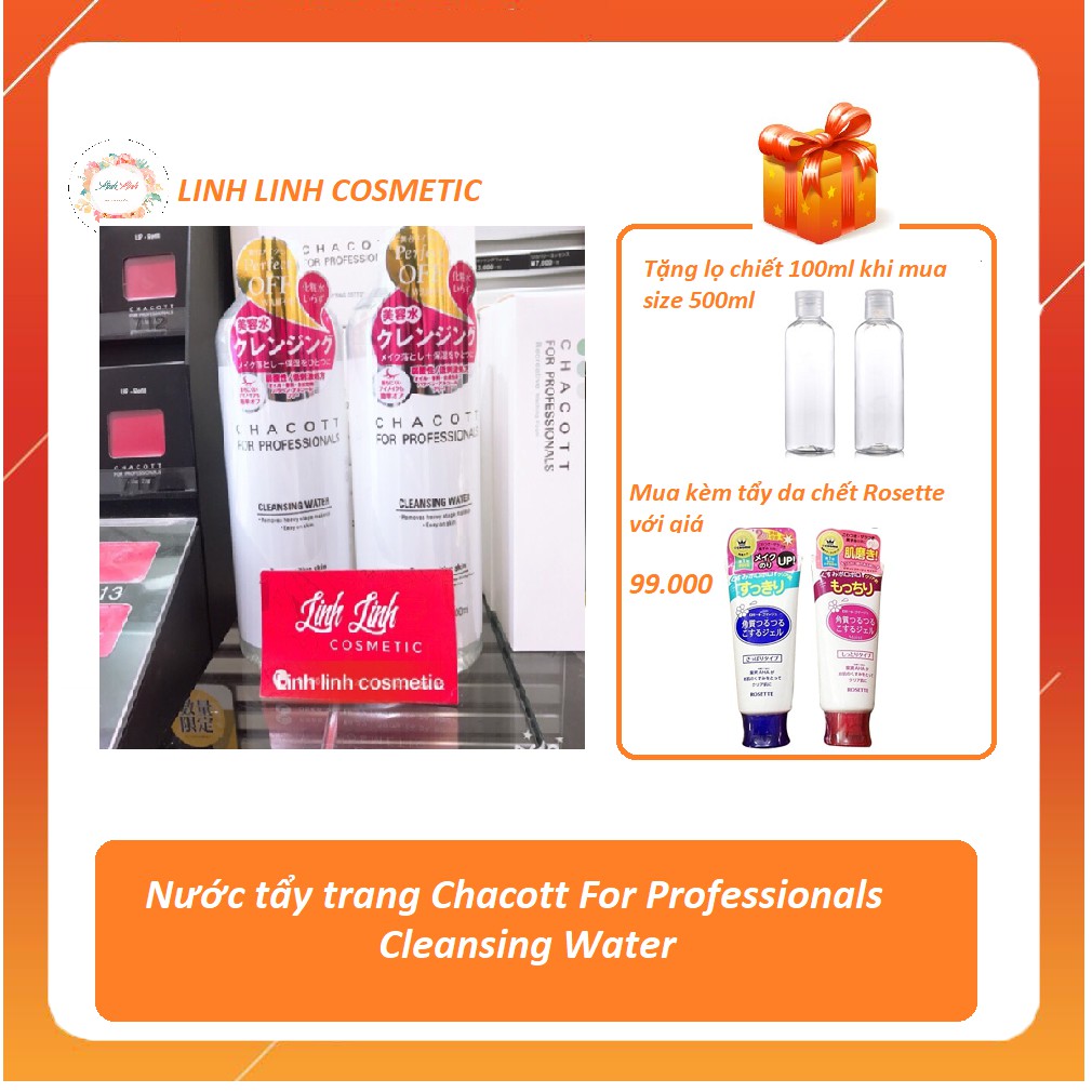 (mẫu mới 2021) Nước tẩy trang Chacott for Professionals 500ml