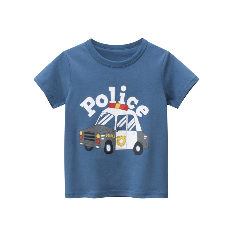 Áo Thun Tay Ngắn In Hình Xe Hơi Cho Bé Trai