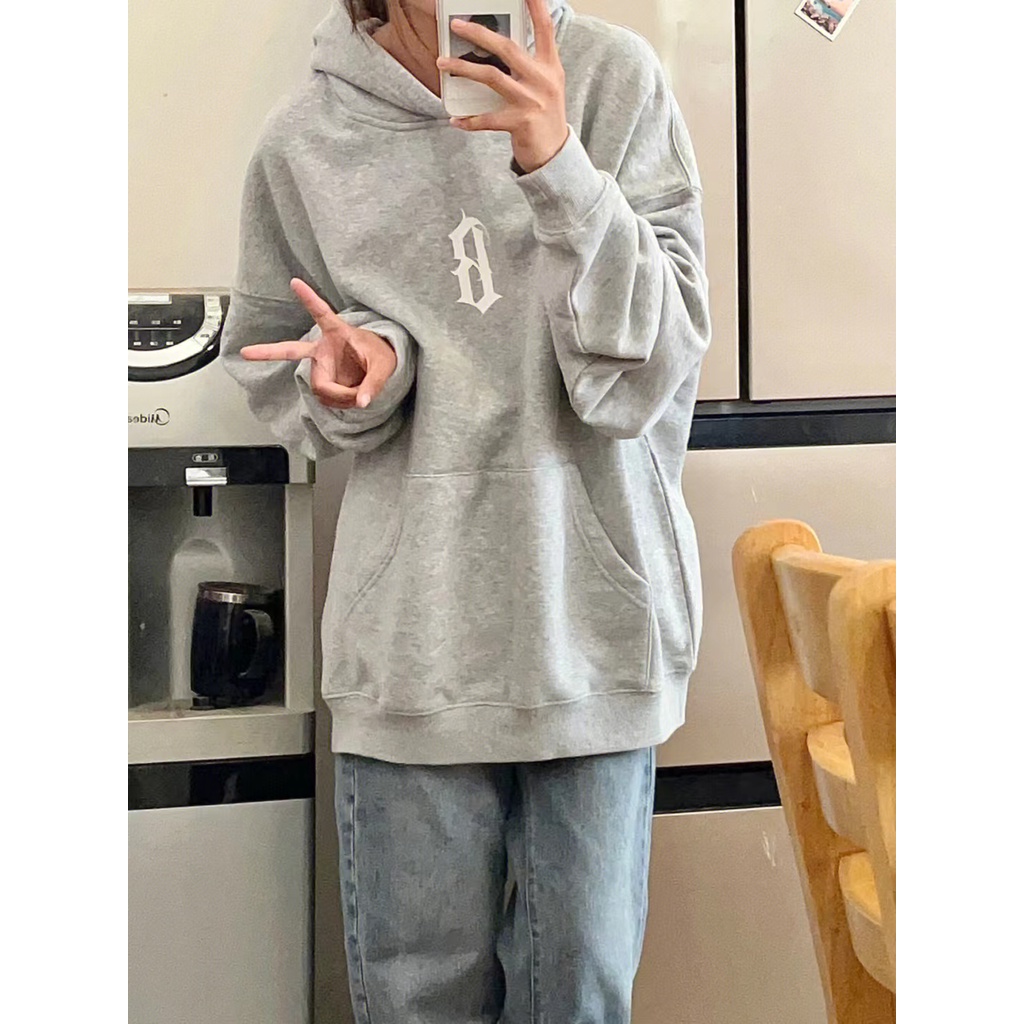 NRVP Áo Hoodie Tay Dài Oversize In Họa Tiết Phong Cách Hàn Quốc Kiểu Mới Cho Nam / Nữ