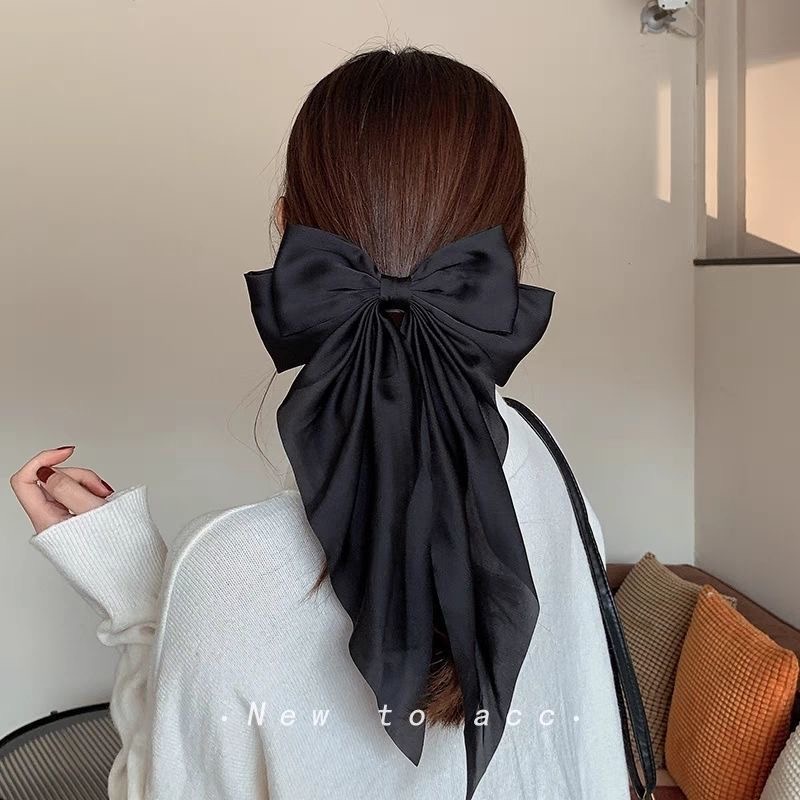 Kẹp Tóc Nơ Dài Cỡ Lớn Phong Cách Hàn Quốc Xinh Xắn