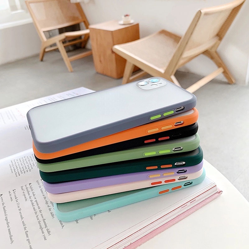 Ốp lưng compatible for  iPhone 14 pro max 13 pro max 12 pro 6/6 Plus 7/7 Plus/8 Plus/ X/ XS/ XS Max/ XR/ 11/ 11 Pro/11 ProMax chống sốc ốp nhám mờ viền màu