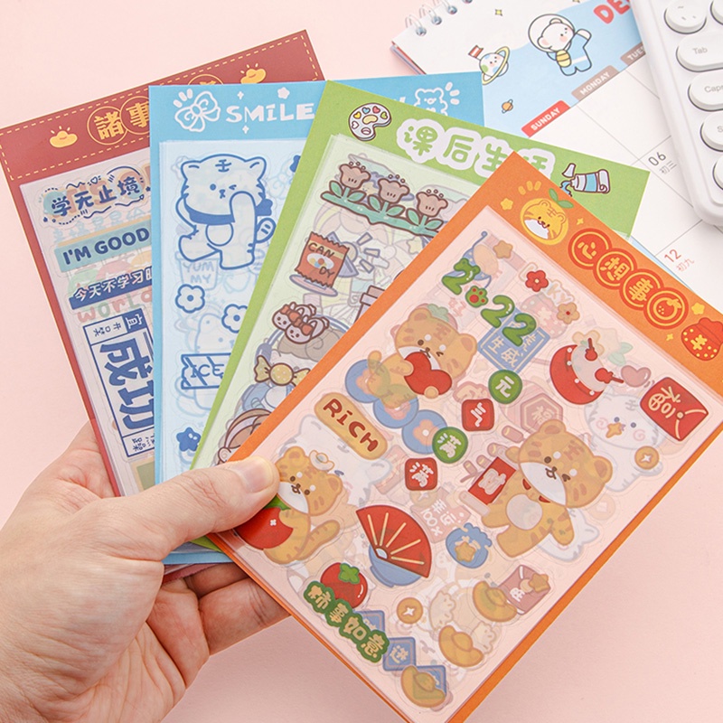 Bộ 4 Tấm Sticker Dán Trang Trí Họa Tiết Hoạt Hình Bằng PVC Chống Thấm Nước