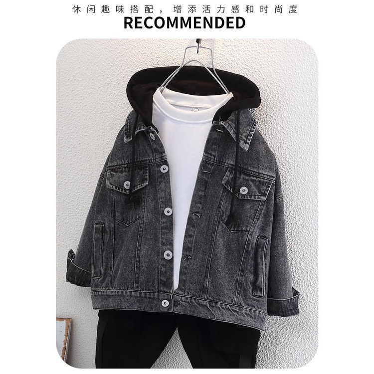 Áo Khoác Denim Thời Trang Mùa Thu Phong Cách Hàn Quốc Cho Bé Trai 2021