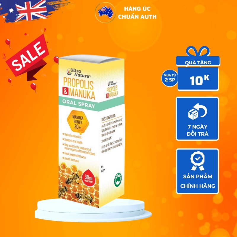 Xịt họng keo ong Ultra Nature Propolis Manuka