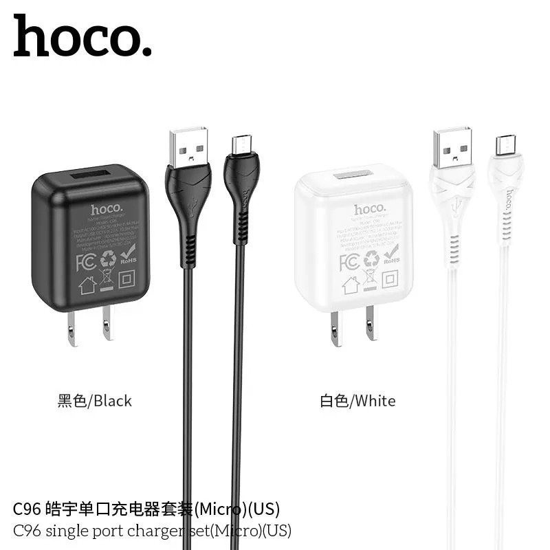 Bộ sạc nhanh C96 Cho /Android Micro/Android TypeC dài 1M- Chính hãng