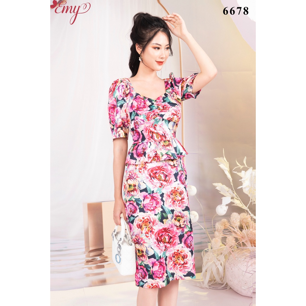Đầm EMY EM6678 Body Bút Chì Peplum