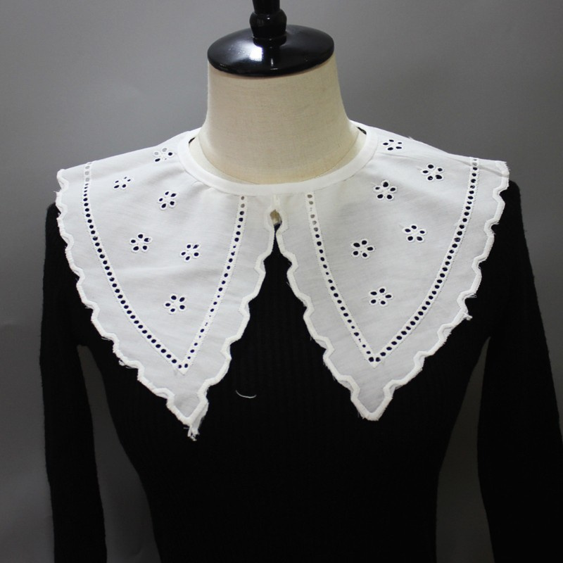 Cổ Áo Giả Thêu Họa Tiết Rỗng Cổ Điển Có Thể Tháo Rời Cho Nữ