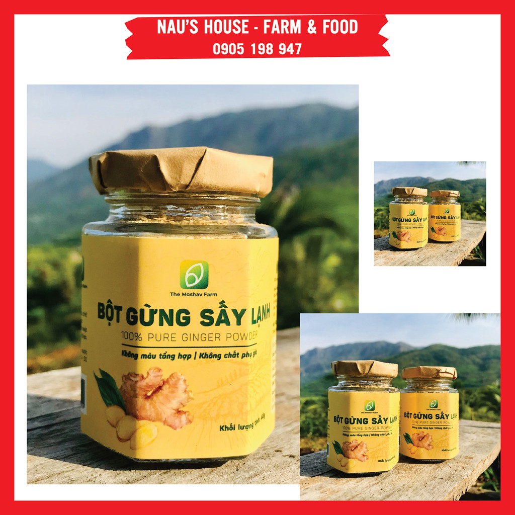 Bột gừng sẻ sấy lạnh Moshav Farm hủ 40gr nguyên chất