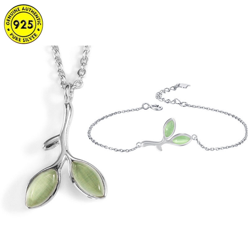 Bộ trang sức mạ bạc 925 đính đá nhân tạo thời trang cho nữ