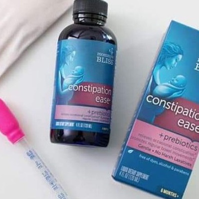 Siro ngừa táo bón Mommy Bliss hữu cơ Constipation Ease chứa chất xơ tự nhiên cho bé 6m+