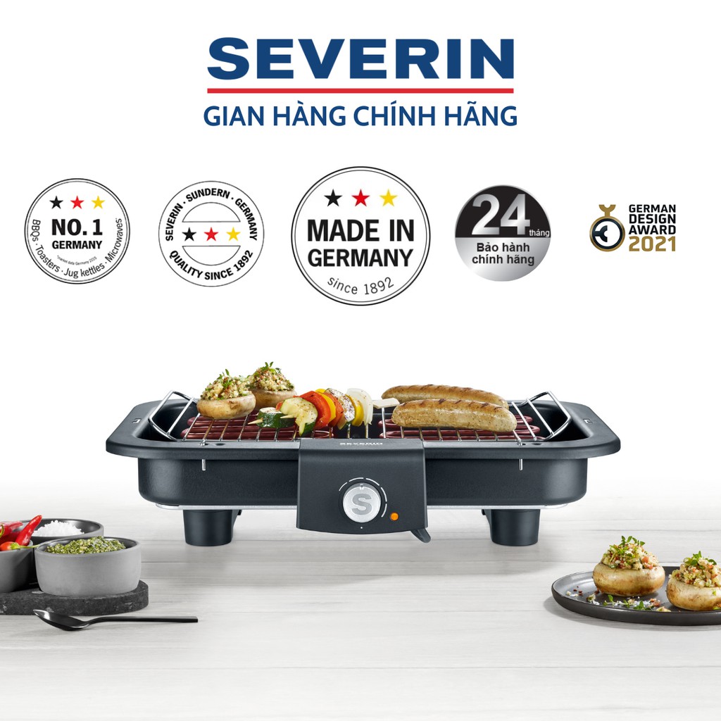 Vỉ nướng điện Severin PG 8546 - MADE IN GERMANY - Bảo hành chính hãng 2 năm