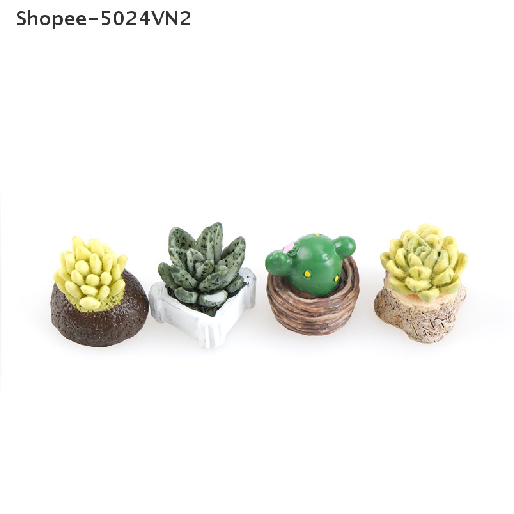 Set 4 Mô Hình Gnome Resin Thu Nhỏ Dùng Trang Trí Vườn DIY
