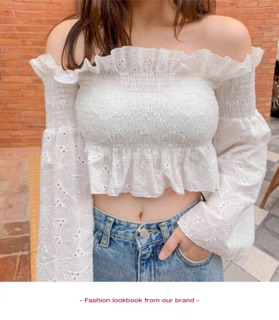 Áo trễ vai tay loe korea