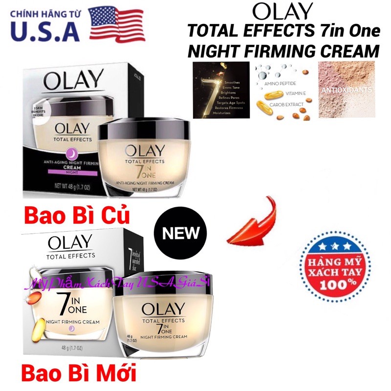 Kem dưỡng ban đêm ngừa lão hoá Olay Total Effects 7 in One Night Cream 48g Hàng Nhập USA