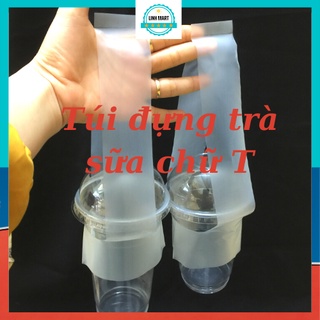 500g/1kg túi chữ t đựng ly cà phê, túi đựng trà sữa linhmart