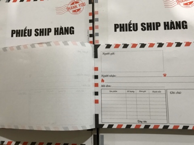Combo 20quyển phiếu ship hàng