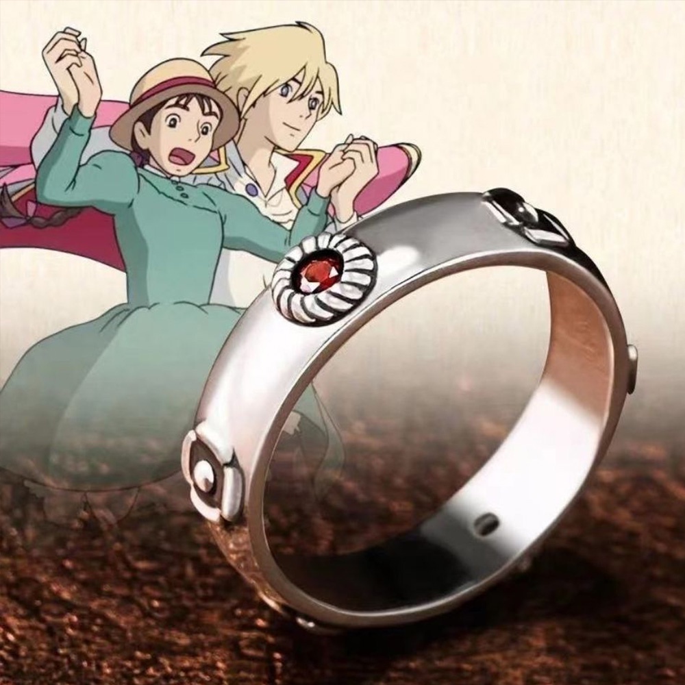 Nhẫn Hở Tùy Chỉnh In Hình Hoạt Hình Nhật Bản Howl's Castle Hayao Miyazaki Sophie Có Thể Điều Chỉnh Làm Quà Tặng Cho Nam Và Nữ