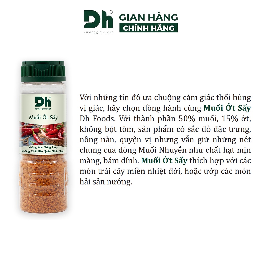 Muối ớt sấy DH Foods gia vị chấm hoa quả chế biến thực phẩm loại 1 thơm ngon 110gr - DHMTN96