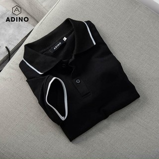 Áo polo nam vải cá sấu chất cotton - màu đen