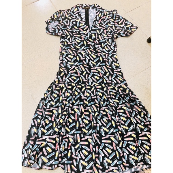 [Video Thật] Đầm Đuôi Cá Cổ Vest Hoạ Tiết Bút Chì Vải Lụa Mát Mịn, Váy Đuôi Cá Tôn Dáng 43-70kg Phù Hợp Dự Tiệc Công Sở | BigBuy360 - bigbuy360.vn