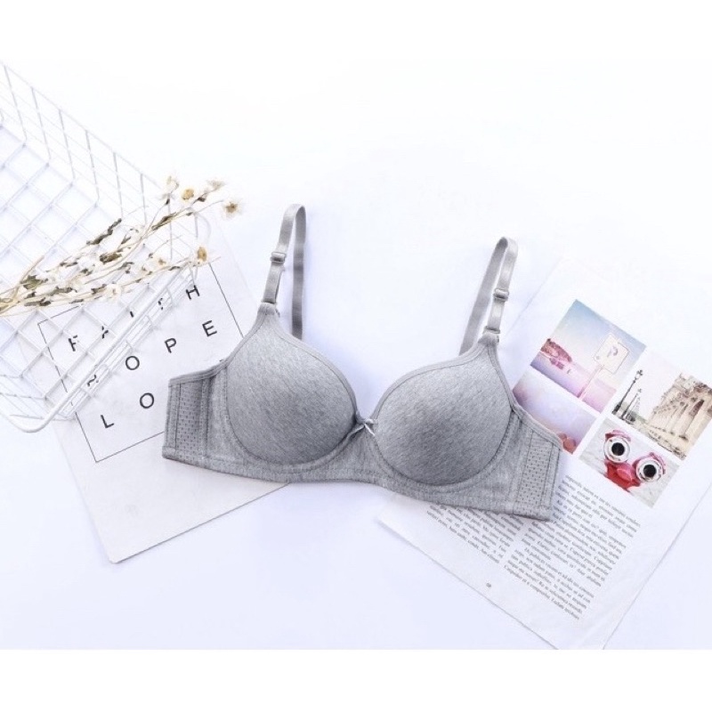 Áo Lót Ngực Cotton Đệm Mỏng Có Gọng Nâng Ngực 613