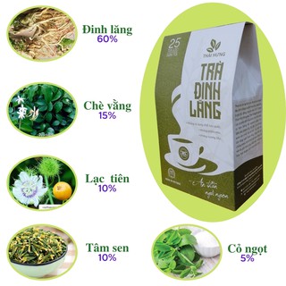 Trà Đinh Lăng Thái Hưng Giúp An Thần Ngủ Ngon Giảm Stress Rối Loạn Tiền Đình 25 Túi Lọc 125g
