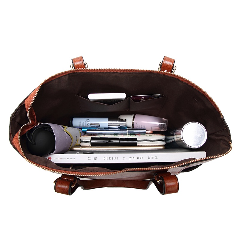 Túi Xách Tote Da Sáp Dầu Dung Tích Lớn Thời Trang Cổ Điển