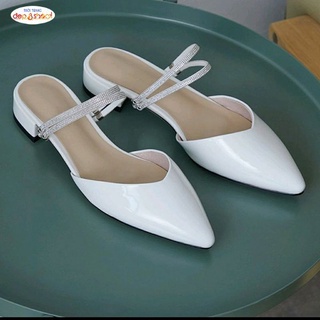Giày cao gót 3 phân mũi nhọn gót vuông dây mảnh tinh tế phong cách công sở có Big size 42 43 MS s80