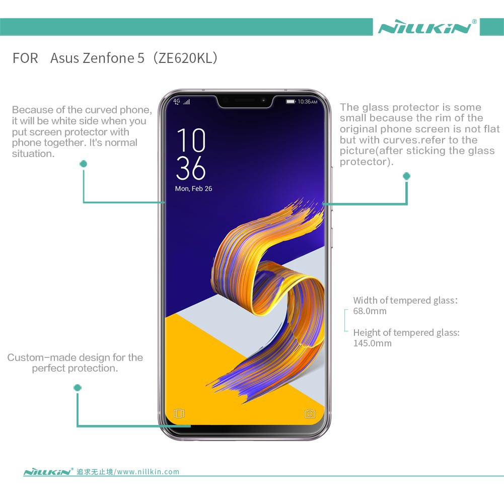 Kính CL Asus Zenfone 5/ 5Z 2018 ZE620KL Cường Lực 2.5D Không FULL, 9H-0.26mm