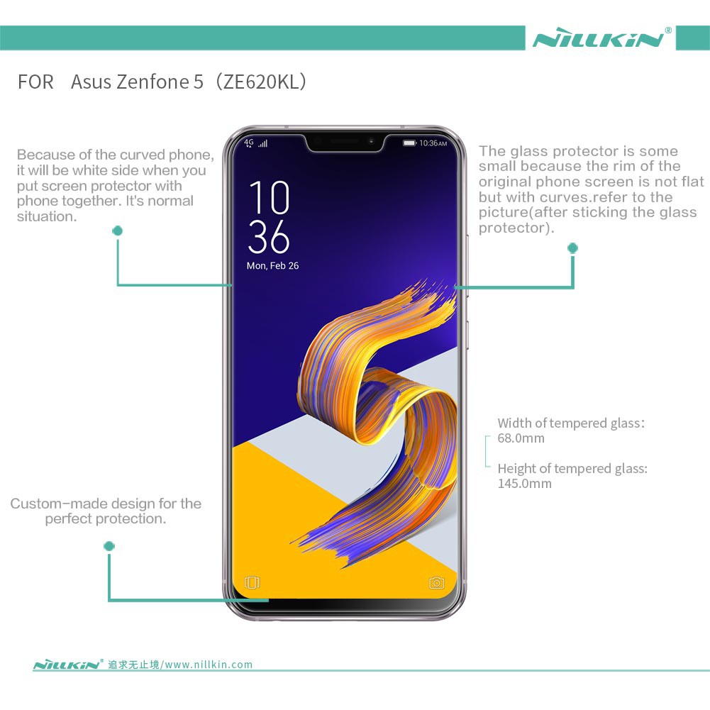 Kính Cường Lực Asus Zenfone 5/ 5Z 2018 ZE620KL KO FULL, 9H-0.26mm