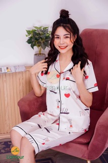 Bộ Lụa hoạ tiết Hải Đăng - Tim - Lửng