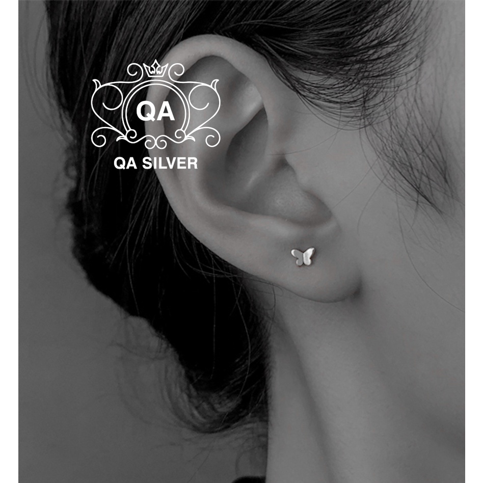Bông tai bạc bướm khuyên tai bạc hồ điệp nhỏ S925 BUTTERFLY Silver Earrings QA SILVER EA210802