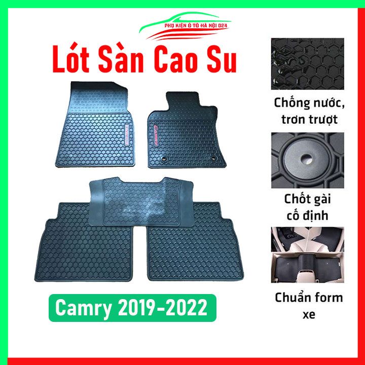 Thảm lót sàn cao su cho xe Camry 2019-2022 đúc liền hàng chuẩn theo xe chịu lực tốt